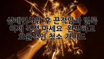 샴페인샤워 후 끈적임과 얼룩, 이제 걱정 마세요! ✨ 완벽하고 효율적인 청소 가이드