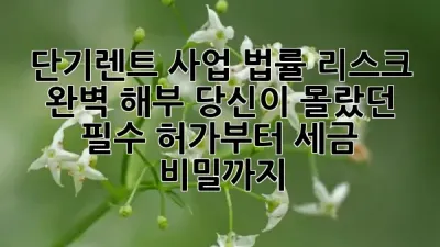 단기렌트 사업, 법률 리스크 ⚠️ 완벽 해부: 당신이 몰랐던 필수 허가부터 세금 비밀까지! 🔑
