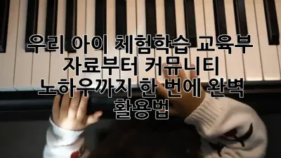 우리 아이 체험학습, ✨교육부 자료부터 커뮤니티 노하우까지 한 번에! 완벽 활용법 🚀